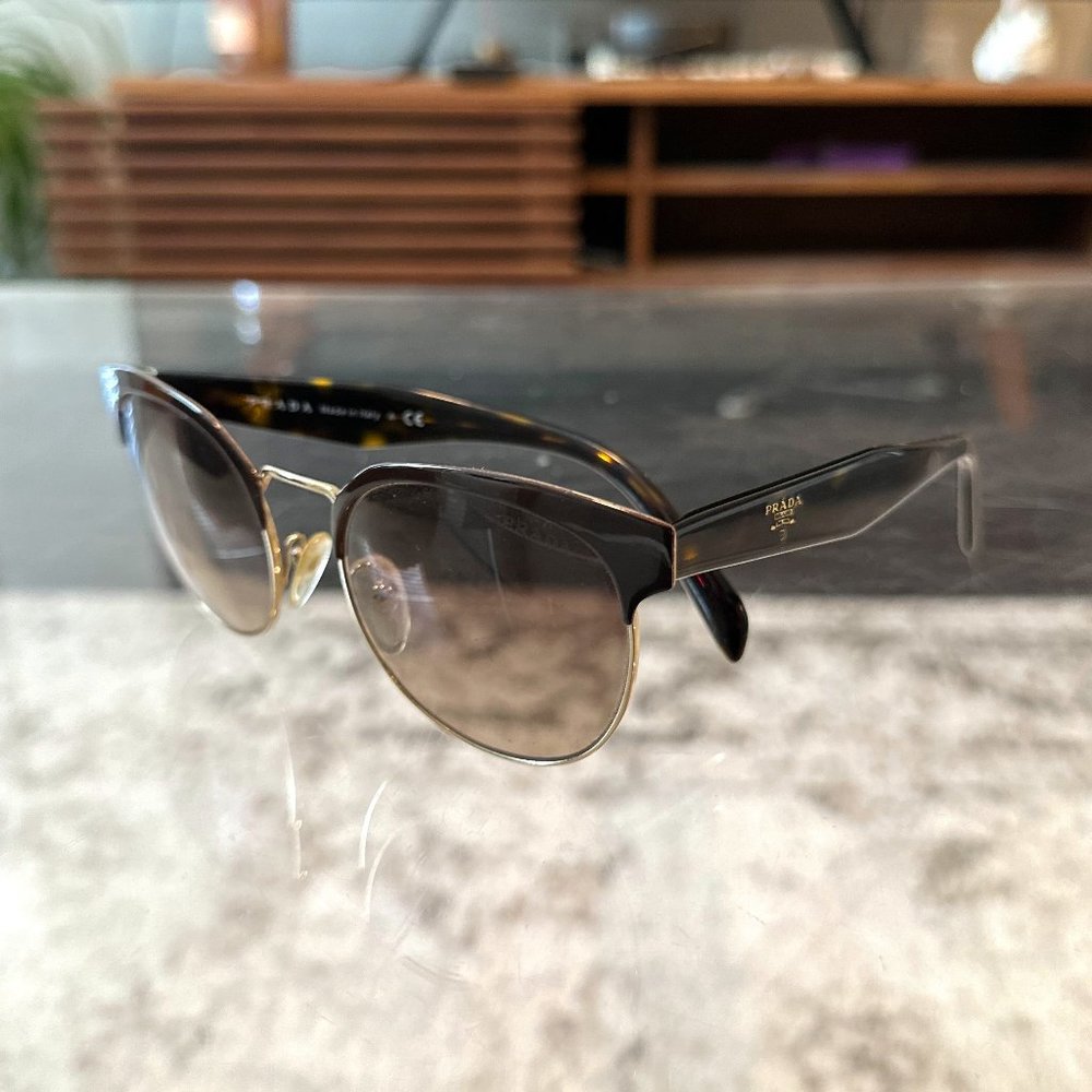 PRADA PR 61TS BROWN/PALE GOLD SUNGLASSES